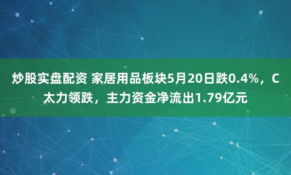 炒股实盘配资 家居用品板块5月20日跌0.4%，C太力领跌，主力资金净流出1.79亿元